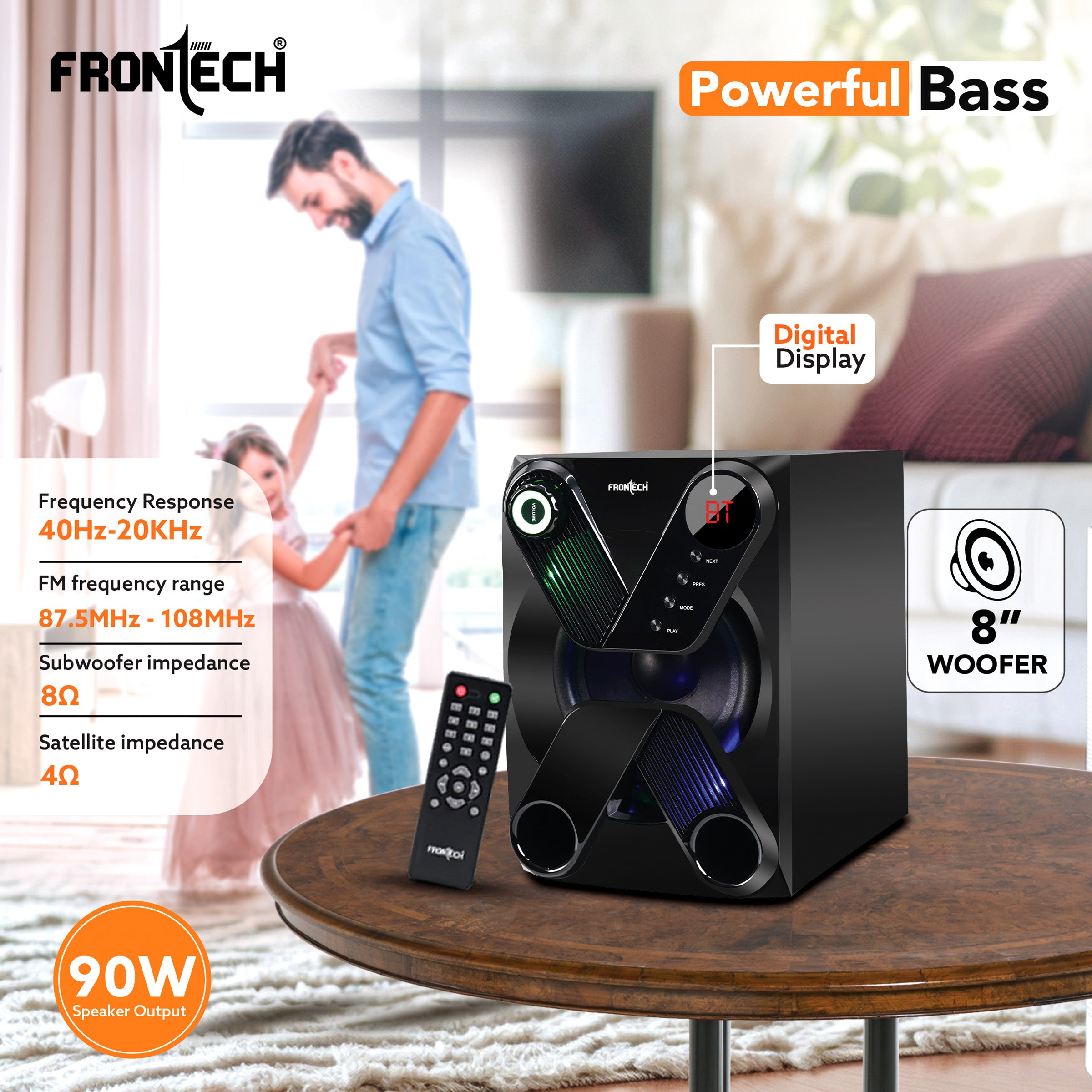 Frontech 2.1 Channel Bluetooth Speaker System (SW-0143) Frontech 2.1 Channel Bluetooth Speaker System (SW-0143)